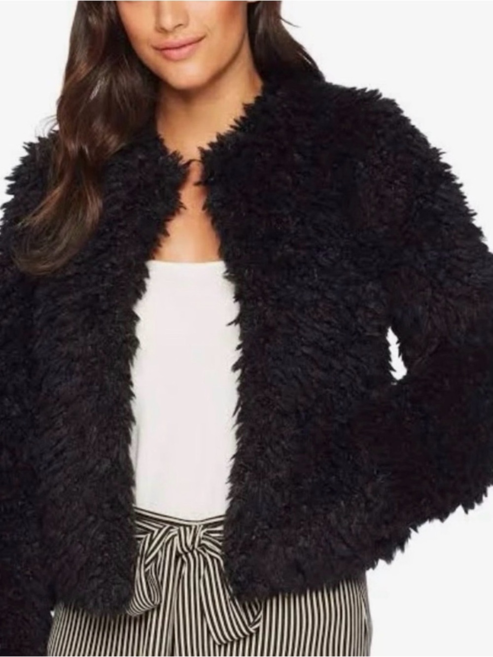 Lorrena Faux Fur Jacket – Black